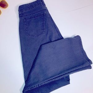 Lee Riders white polka dot jeans women’s size 12 high waist stretchy fabric